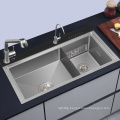 220v 100w intelligent under mount double bowl stainless steel kitchen sinks